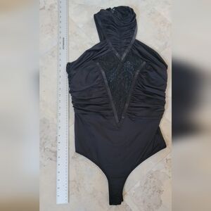 Bold BEBE  Body Suit With High Neck And Ruching On Torcy